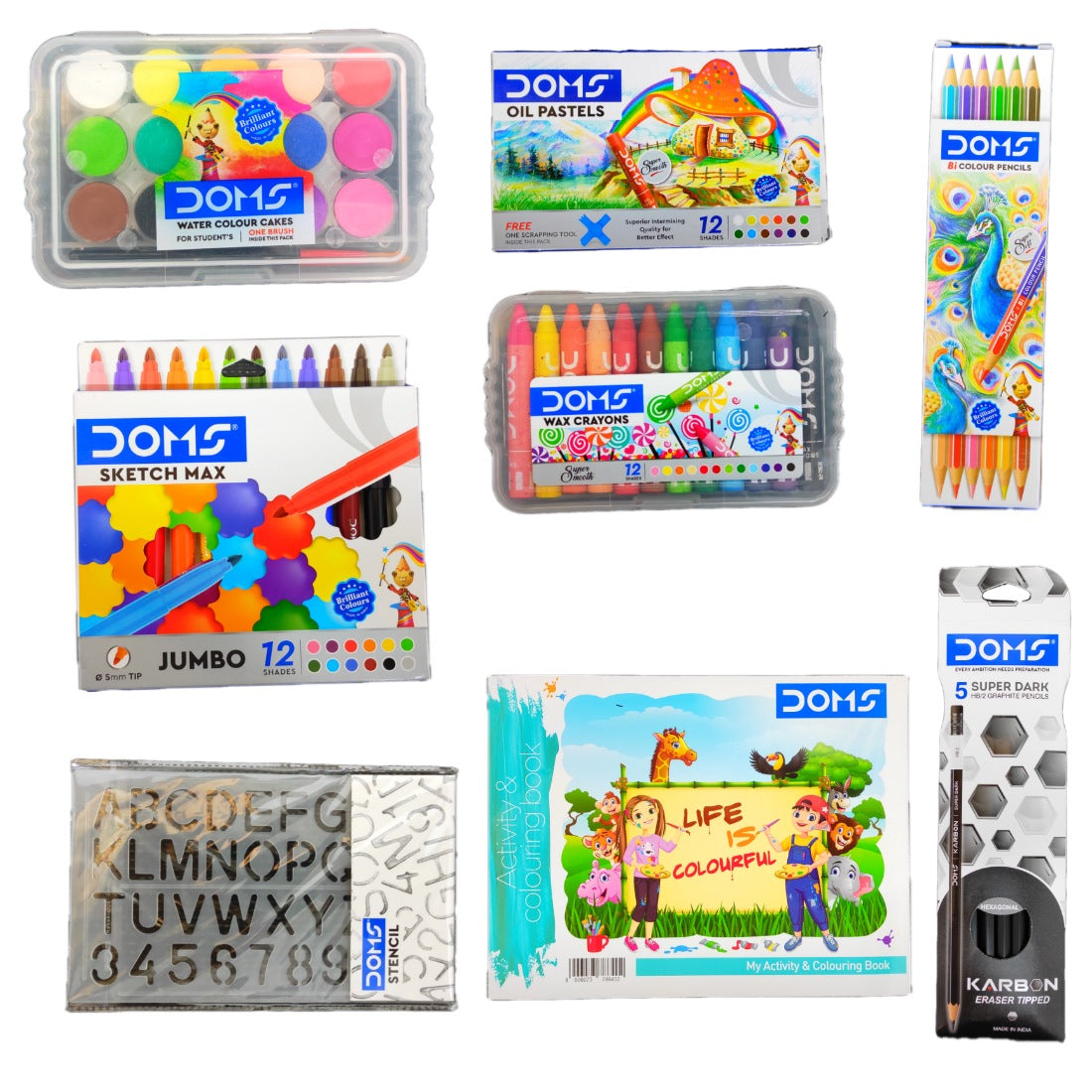 DOMS Best of Utility Art Kit of 15 Articles for colouring  and crafting - Art Set by Jeeteshi Enterprises