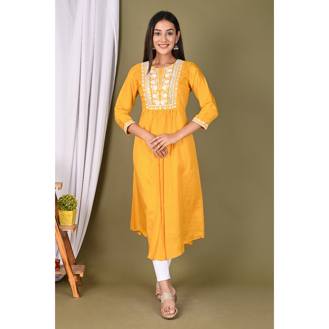 Yellow kurti 2025 for haldi function
