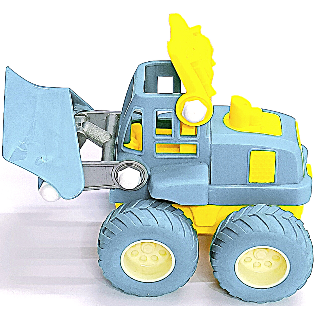Blue Yellow Pastel Shade Soft Excavator Truck Construction