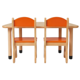 Big Trapezium Student Desk and Chair Set Rubber wood Top – Durable Metal Frame & Sturdy Base