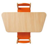 Big Trapezium Student Desk and Chair Set Rubber wood Top – Durable Metal Frame & Sturdy Base