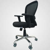 The Fun Basket Zent Mesh Mid Back Chair Black | Ergonomic Office, Study, Revolving, Computer Chair, Work from Home Heavy Duty Metal, Height Adjustable