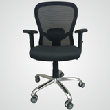 The Fun Basket Zent Mesh Mid Back Chair Black | Ergonomic Office, Study, Revolving, Computer Chair, Work from Home Heavy Duty Metal, Height Adjustable