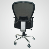 The Fun Basket Zent Mesh Mid Back Chair Black | Ergonomic Office, Study, Revolving, Computer Chair, Work from Home Heavy Duty Metal, Height Adjustable