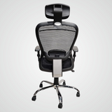 Ergonomic High Back Office Chair with Headrest, Mesh Back, Adjustable Armrest, Chrome Base, Swivel, Black