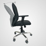The Fun Basket Zent Mesh Mid Back Chair Black | Ergonomic Office, Study, Revolving, Computer Chair, Work from Home Heavy Duty Metal, Height Adjustable