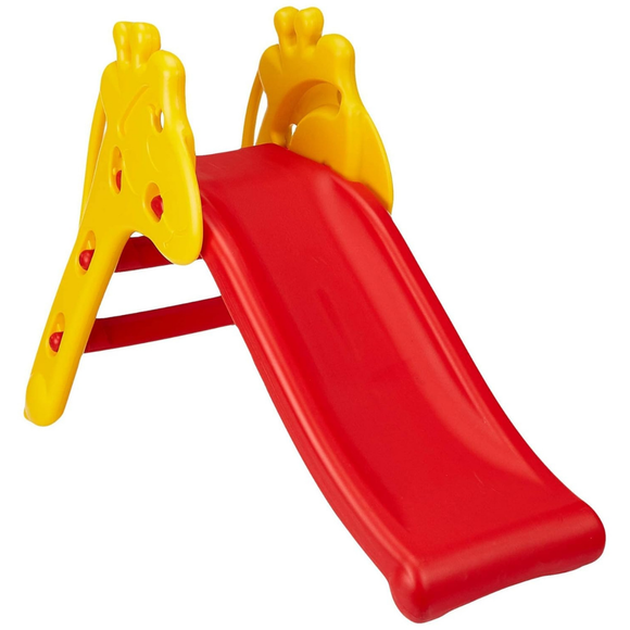 Giraffe-Themed Kids Non-Toxic Plastic Slide – Red & Yellow | Indoor & Outdoor Baby Play Slide for Toddlers