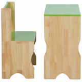 Rubber-wood Wooden Bench HQ, Eye catching color, Round edges, Student Desk and Chair Set