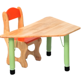 Trapezium Student Desk and Chair Set Rubber wood Top – Durable Metal Frame & Sturdy Base