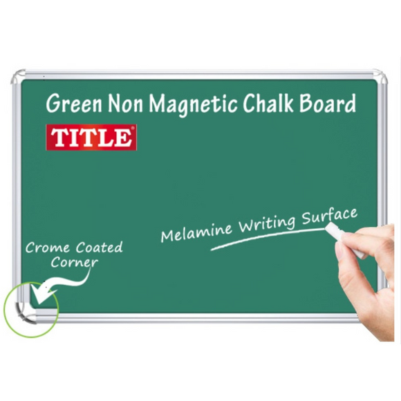 Green Non-Magnetic Chalk Board of Title brand, High Quality Finish and Super Smooth Writing Surface, for Schools, Institutes, Colleges, Offices