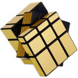 Golden Mirror 3 x 3 Cube Game Puzzle Toy High Speed Super Smooth Learning Mind Game, Develops Cognitive, Motor Spatial Skills Kids Teen