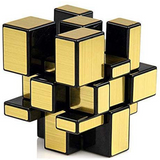 Golden Mirror 3 x 3 Cube Game Puzzle Toy High Speed Super Smooth Learning Mind Game, Develops Cognitive, Motor Spatial Skills Kids Teen