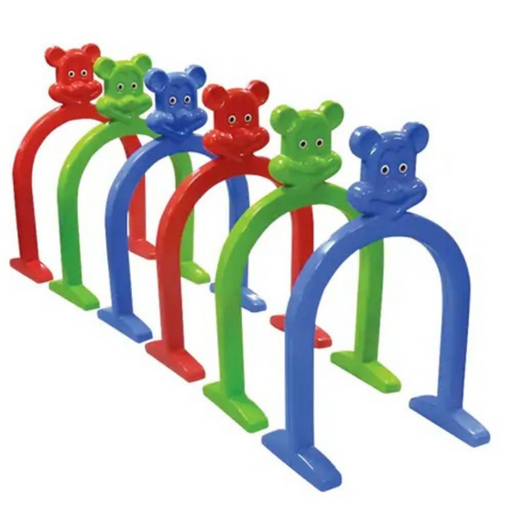Playgro Kindergarten Hurdle Drill Cave Arch Step-In PSF128, Vibrant Colors, Bear Face Design, Superb Quality, Play Crawling Game, Playground Item