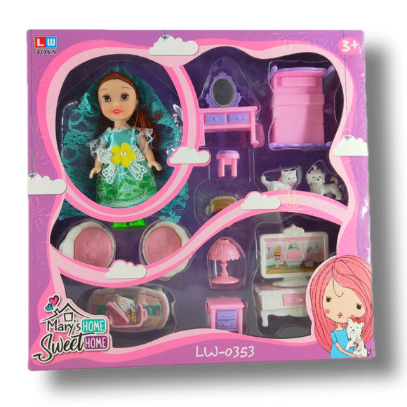 Mary's Home Sweet Home Set, 3+ Age, Doll inside