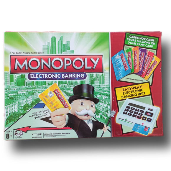 Monopoly Electronic Banking Board Game, Business Dealing Game, Electronic Banking Deal Cards, 8+ Age Kids, 2-6 Players