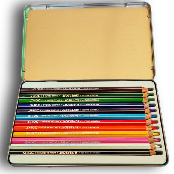 DOMS Super Soft Colour Pencils, 3+ Age, 12 Bright Colours- 3.8mm Premium Quality