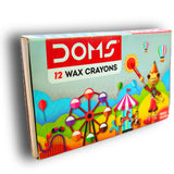 DOMS Wax Crayons 3+ Age, 12 Bright Colours, Coloring and Drawing Crayon, Kids Stationery Items