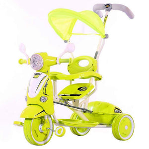 Force 4G Baby Tricycle with Adjustable Parent Control Handle, Safety Handrest Kids Cycle,Musical Hood with LED Light, Rear Storage Box,Foldable Canopy