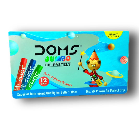 DOMS Jumbo Oil Pastels 3+ Age, 12 Bright Colours, Coloring and Drawing Pastel Colors, Kids Stationery Items