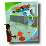 2 in 1 Racket Game Set includes 2 Racquet, 1 Shuttle, 1 Tennis Ball and a Net Set with Stand for Indoor Play