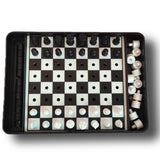 Chess & Draughts Travel Game by Funskool for 8+ Years Kids and Above, 2 in 1 Strategy Game, Fun Family Board Game with Glass Cover