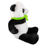 Panda Soft Toy 50cm Funzoo Green Scarf, Washable Fabric, Very Soft for Babies, Kids Girl Boy - Black and White Cuddle / Birthday Gift Huggable