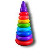 Rainbow Rings Big Size Stacking Game of Girnar, Vibrant, Different Sizes, 12months Babies, New Borns Game, Motor Skills, Ring Toy Game