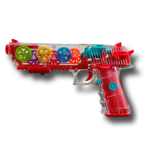 Gear Light Guns of 2 colors - Blue and Red, for both Boys and Girls of 3+ Age Kids, Electronic Musical Toy, Vibration, Flashing Lights, Battery Shooting Pistol Toy