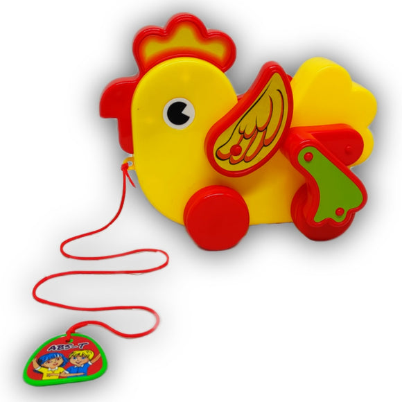 Pulling Rooster with Crick Crick Sound, Pull Along Toy, 36+ Months Babies, Kids, Moving Legs, Toys and Games, Toddlers Walk