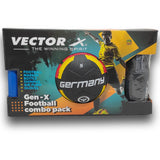 Vector X Germany Football Kit, Size - 5 Germany Football, Knee Pads, Gloves, Sipper, Marker, Air Pump, 7+ Age Kids to Adults Sports Kit