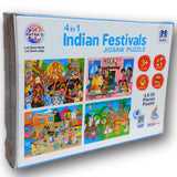 4 in 1 Indian Festivals Puzzle Game, Creative's, 3+ Age, CardBoard, 20 Pieces