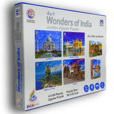 4 in 1 Wonders of India Jumbo Jigsaw Puzzle Game, Ratna's, 5+ Age, CardBoard, 396 Pieces, Fun and Learning Game for Kids Toddlers, Educational Toy