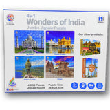 4 in 1 Wonders of India Jumbo Jigsaw Puzzle Game, Ratna's, 5+ Age, CardBoard, 396 Pieces, Fun and Learning Game for Kids Toddlers, Educational Toy