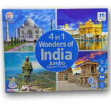 4 in 1 Wonders of India Jumbo Jigsaw Puzzle Game, Ratna's, 5+ Age, CardBoard, 396 Pieces, Fun and Learning Game for Kids Toddlers, Educational Toy