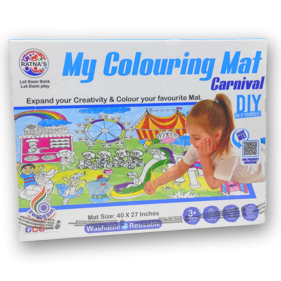 Carnival - My Coloring Mat Ratna's, DIY Kit, 3+ Age, Washable Reusable Printed Mats 40