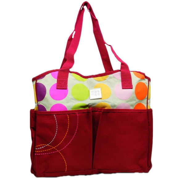 Red- Multi Printed Diaper Bag/Diaper Side Bag for Mothers/Perfect Maternity Bag for Travel and Outdoors Multi Pockets by MeeMee