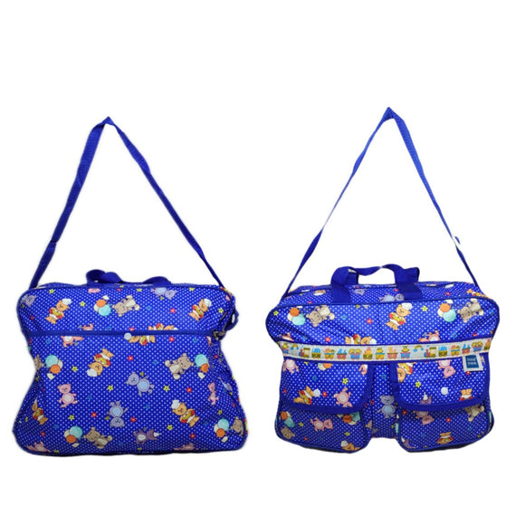 Blue - Multi Printed Diaper Bag/Diaper Side Bag for Mothers/Perfect Maternity Bag for Travel and Outdoors Multi Pockets by MeeMee