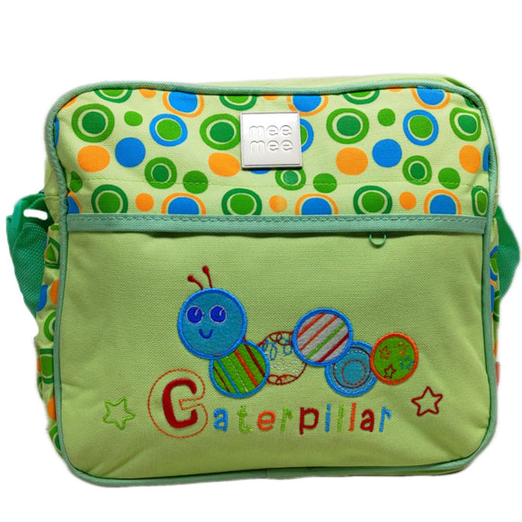 Green Caterpillar - Multi Printed Diaper Bag/Diaper Side Bag for Mothers/Perfect Maternity Bag for Travel and Outdoors Multi Pockets by MeeMee