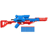 Alpha Strike Wolf LR-1 NERF Hasbro, 12 Elite Darts,Target Scope, 8+ Years Kids Toy Blaster Guns Blue - Red Game Gun