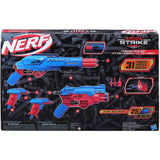 Mission OPS Set Alpha Strike NERF Gun Hasbro, 4 Blasters, 25 Elite Darts, 2 Half Targets 8+ Years Kids Toy Blaster Guns Blue - Red Game Gun