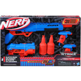 Mission OPS Set Alpha Strike NERF Gun Hasbro, 4 Blasters, 25 Elite Darts, 2 Half Targets 8+ Years Kids Toy Blaster Guns Blue - Red Game Gun