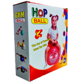 65 cm Gym Ball with Handle, Hop Ball, Anti Burst Exercise, Non Slip Stability Extra Thick Fitness Ball Inflatable Bouncing Ball Kids Jumping, Adults