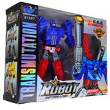 Blue - Red Hornets Die Cast Deformation Character Super Hero Robot Toy Alloy Gun, Action Figure Deform in Robot and Gun, Best Gift for Boys Birthday