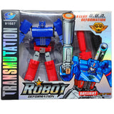 Blue - Red Hornets Die Cast Deformation Character Super Hero Robot Toy Alloy Gun, Action Figure Deform in Robot and Gun, Best Gift for Boys Birthday