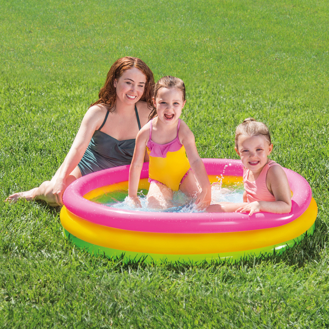 Rainbow Color Round Inflatable Pool Ft 57412NP Intex, 2-10 Age