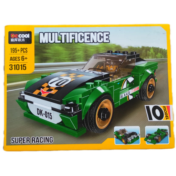 Green Black Super Racing Multificence Block Kit 31015, 195+ Pieces, 10 Modals of Car DIY 6+ Age Kids Game, Intelligent, Learning, Educational Toy