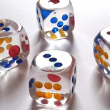 Transparent Game Dice - 1, Colorful, Big Size - High Quality Plastic and Waterproof