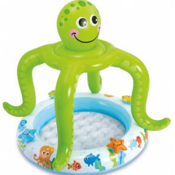 Intex Inflatable Smiling Octopus Shade Round Baby Water Pool 57115NP