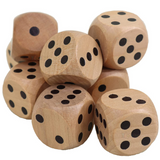 Wooden Large Game Dice  - 1, with Black Pips, Big Size - Waterproof, Soft