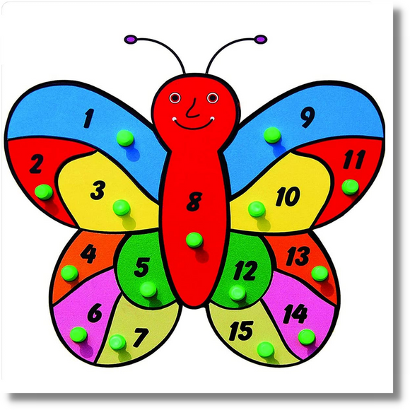 ButterFly - AL95 Little Genius, Solid Wooden Base, Learn Counting, Color